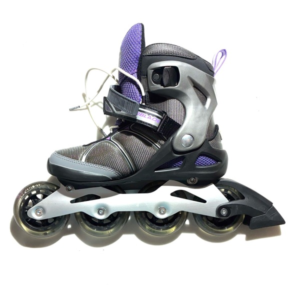 Macroblade 84 ALU Rollerblade Skates in Gray and Purple - Picture 2 of 7